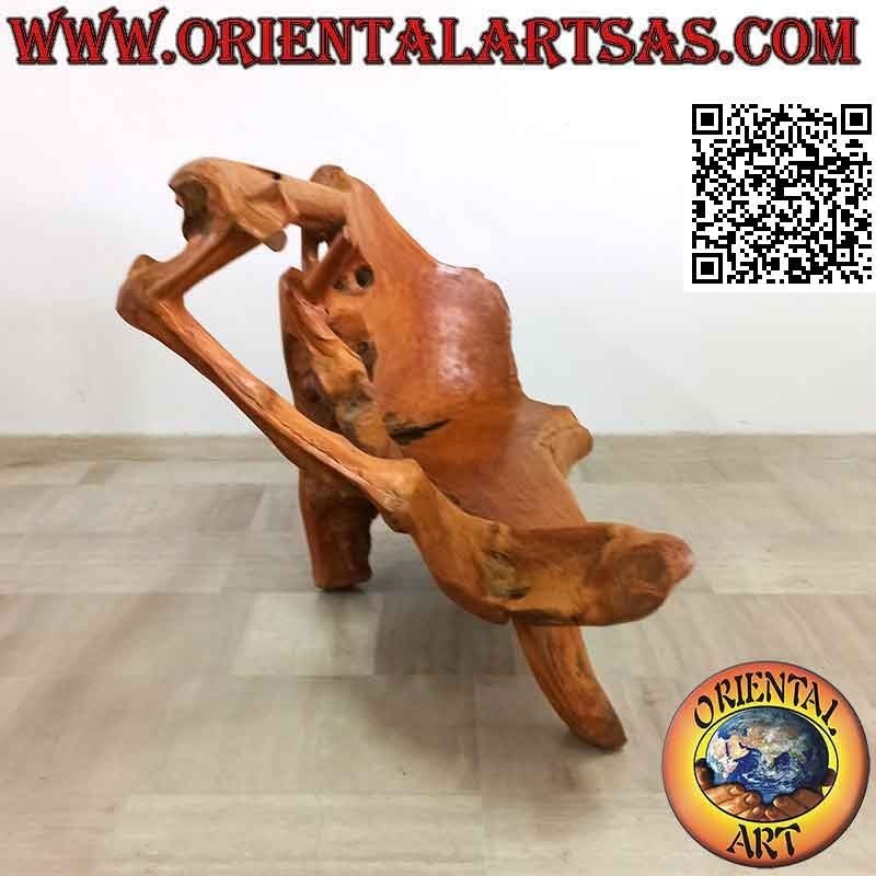Panca poltrona in radice naturale di legno teak (100h x 147x86)