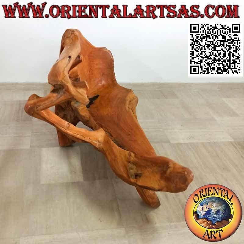 Panca poltrona in radice naturale di legno teak (100h x 147x86)