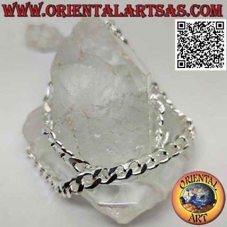 Collar de plata 925 ‰ con cadena groumette de diamantes de 45 cm x 7 mm x 2 mm