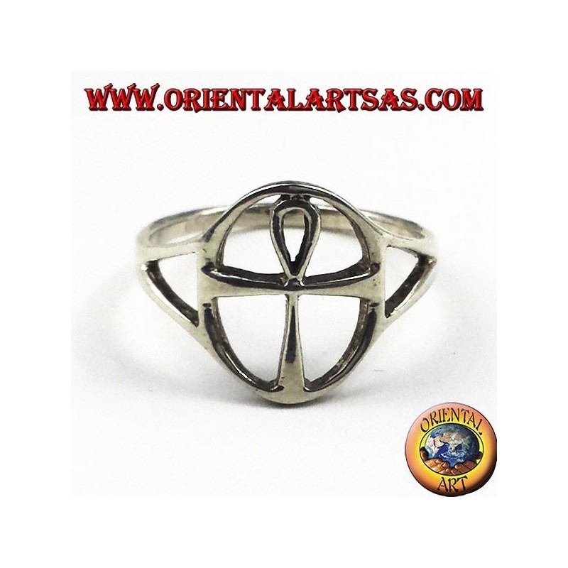 Bague en argent, Ankh égyptien croix