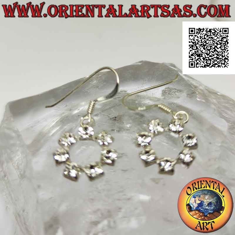 Boucles d'oreilles à levier en argent avec ensemble contour cercle zircon blanc