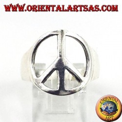 anillo de plata atravesado, símbolo de la paz