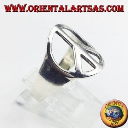 Anello in argento traforato, simbolo di pace