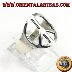 anillo de plata atravesado, símbolo de la paz