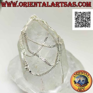 925 ‰ silver chain necklace with 60 cm x 2 mm x 1 mm diamond groumette chain