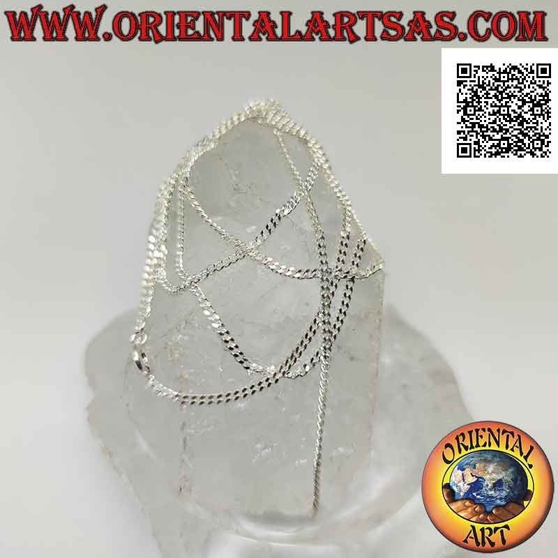 Collana catenina in argento 925 ‰ a catena groumette diamantata da 60 cm x 2 mm x 1 mm