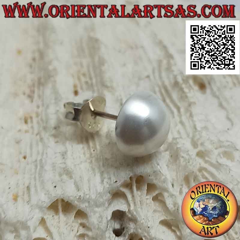 Mini boucle d'oreille en argent, la perle plate derrière (8mm Ø)