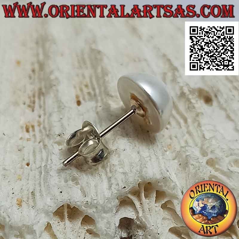 Mini boucle d'oreille en argent, la perle plate derrière (8mm Ø)