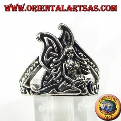 Anello in argento fata inginocchiata