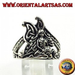 Silberring kniend Fee