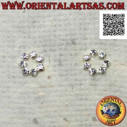 Silver lobe earrings with...