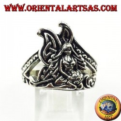 Anello in argento fata inginocchiata