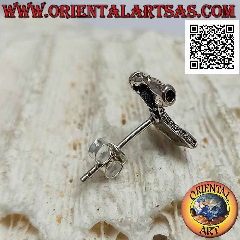 Silberner Mini-Ohrring, Thors Hammer (groß)