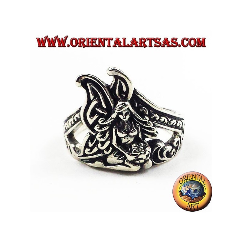 Anello in argento fata inginocchiata