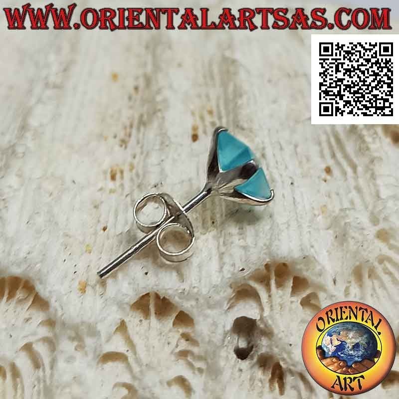 Mini pendiente en plata, circonita azul claro facetada de 6 mm (estrella)