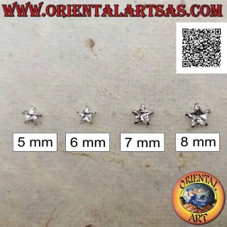 Pendiente mini en plata, punto de luz de circonita facetada blanca (estrella)