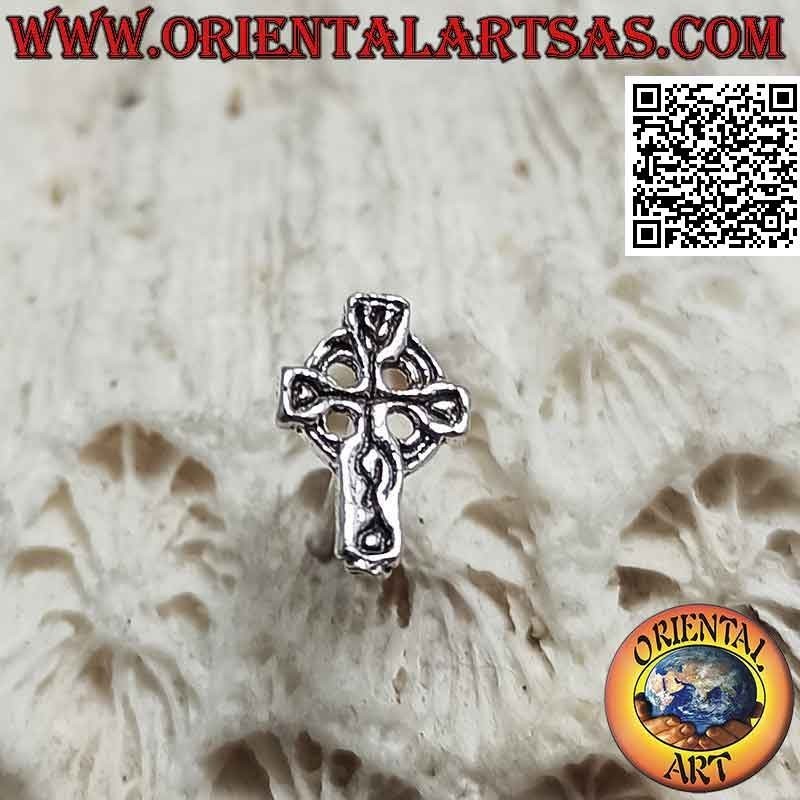 Mini Silberohrring, das Keltenkreuz (oder St. Patrick's Cross) groß