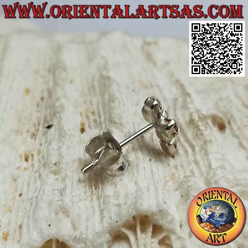 Pendiente de plata mini, la cruz latina de circonitas engastado