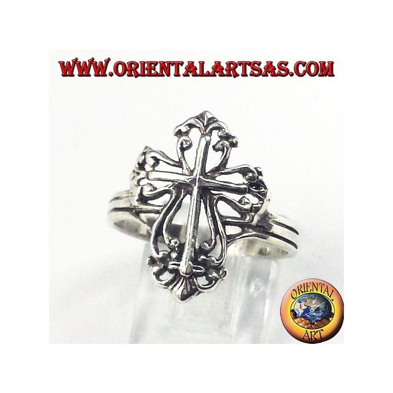 Silberring mit Kreuz