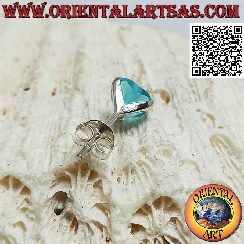 Mini-Ohrring in Silber, facettierter Zirkon in Herzform (6 mm)