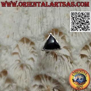 Mini orecchino / puntino da naso in argento, triangolo con onice agganciata