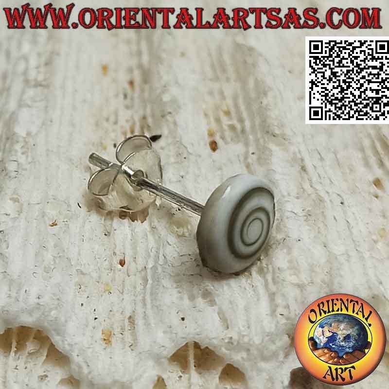 Mini pendiente de plata, la concha redonda "ojo de Santa Lucía" (a)