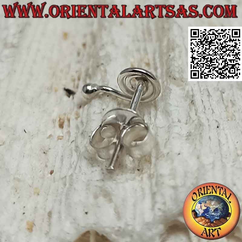 Mini pendiente de plata, la espiral con punta de bola (a)