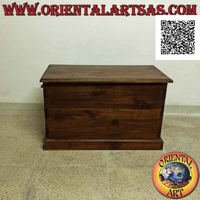 Cassapanca lineare rettangolare classica in legno di teak (colore noce scuro)