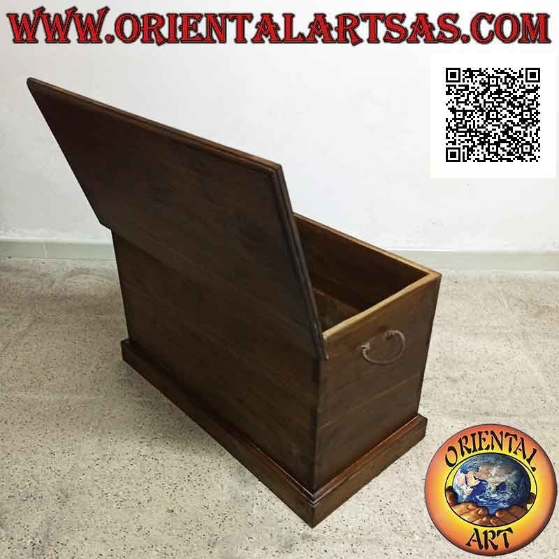 Cómoda lineal rectangular clásica en madera de teca (color nogal oscuro)
