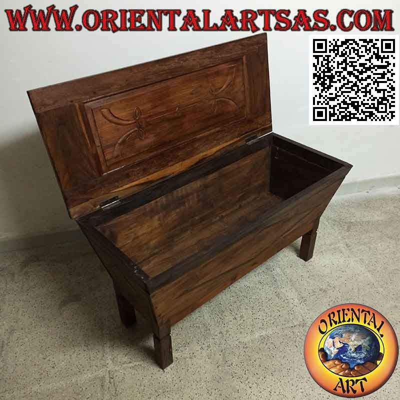 Traditional antique sideboard with carved decorations in antique teak wood