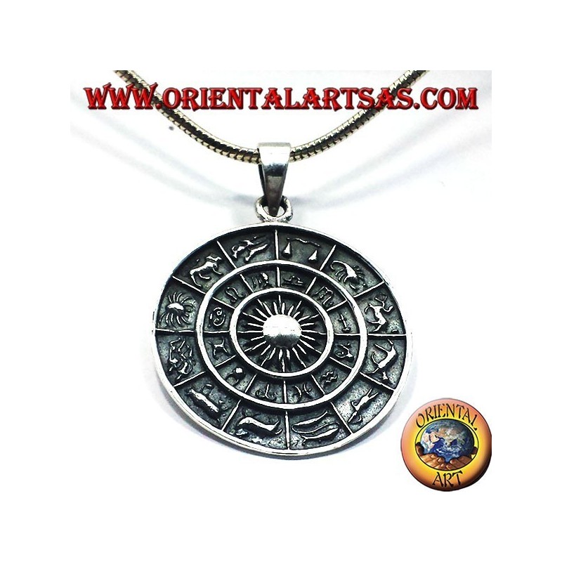 Anhänger Sternzeichen Horoskop Rad, Silber