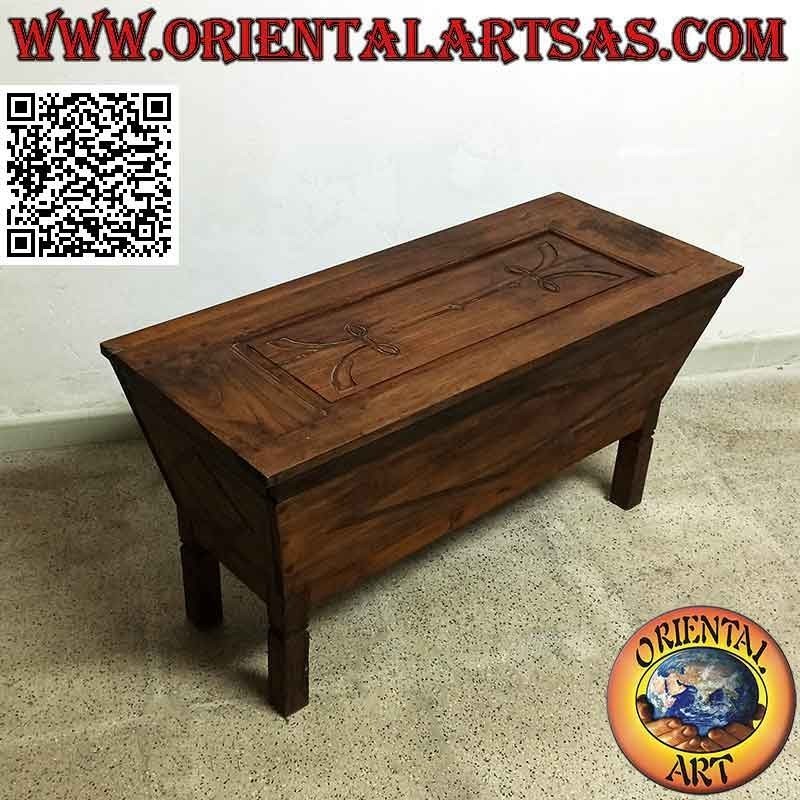 Traditional antique sideboard with carved decorations in antique teak wood