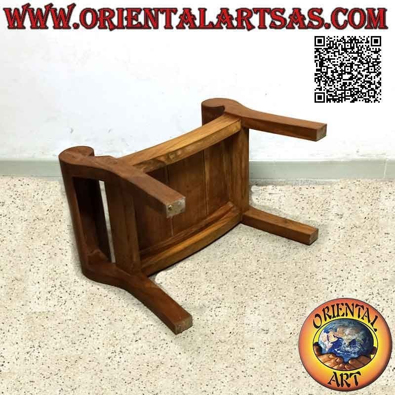 "Savonarola" low bench for bedroom or living room in teak wood