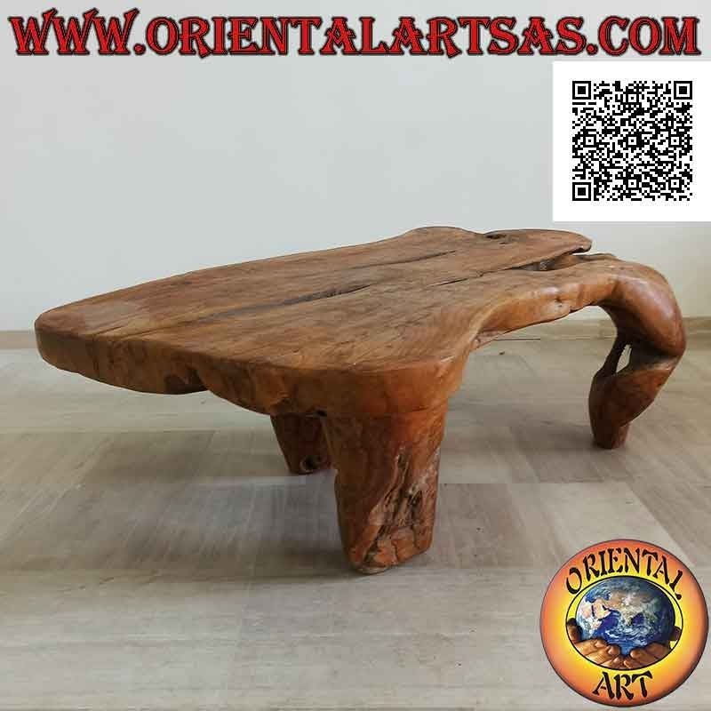 Large rectangular living room table in natural teak root (56h x 160x105)