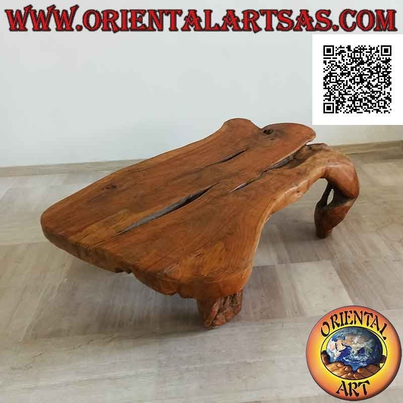 Large rectangular living room table in natural teak root (56h x 160x105)