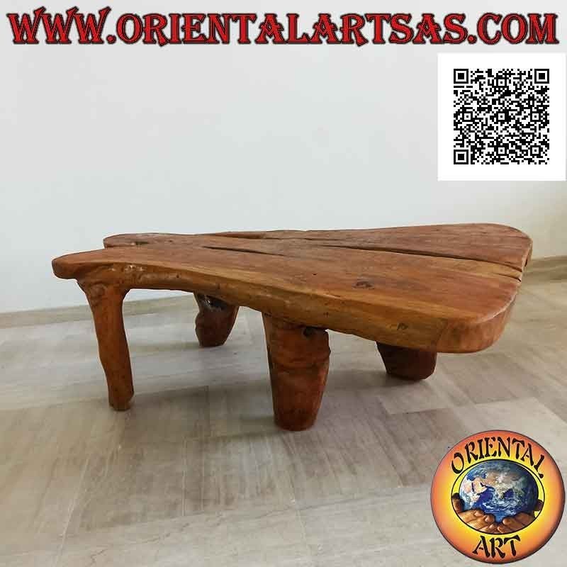 Large rectangular living room table in natural teak root (56h x 160x105)