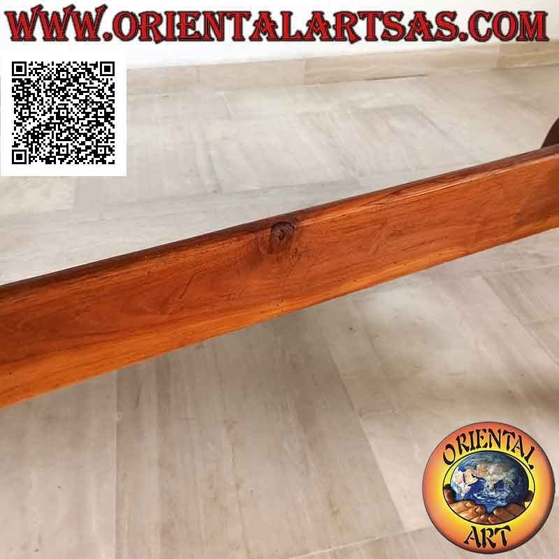 Oval table on two three-legged imperial style legs joined in antique teak wood (90 x 180 cm)