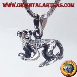 pendentif en argent, le singe en trois dimensions