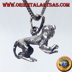 pendentif en argent, le singe en trois dimensions