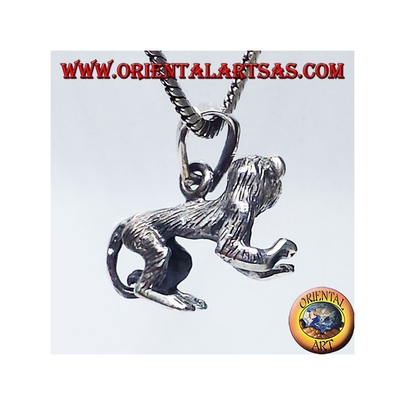 colgante de plata, mono en tres dimensiones