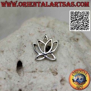Mini orecchino in argento, il fiore di loto traforato (grande)