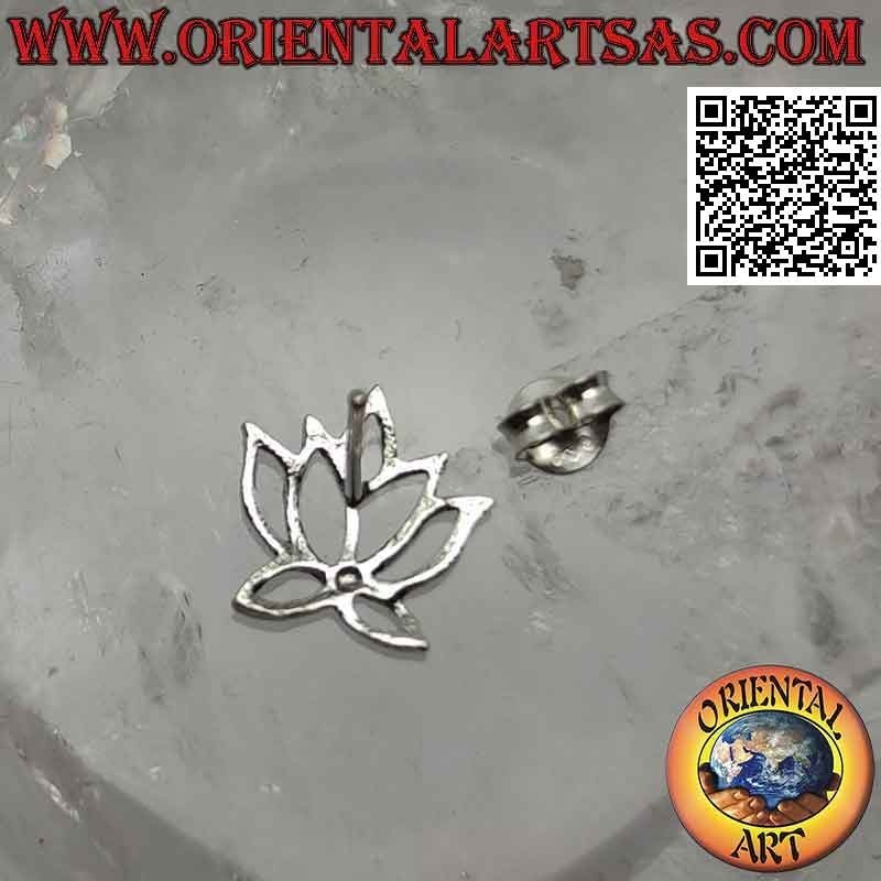 Mini pendiente de plata, la flor de loto calada (grande)