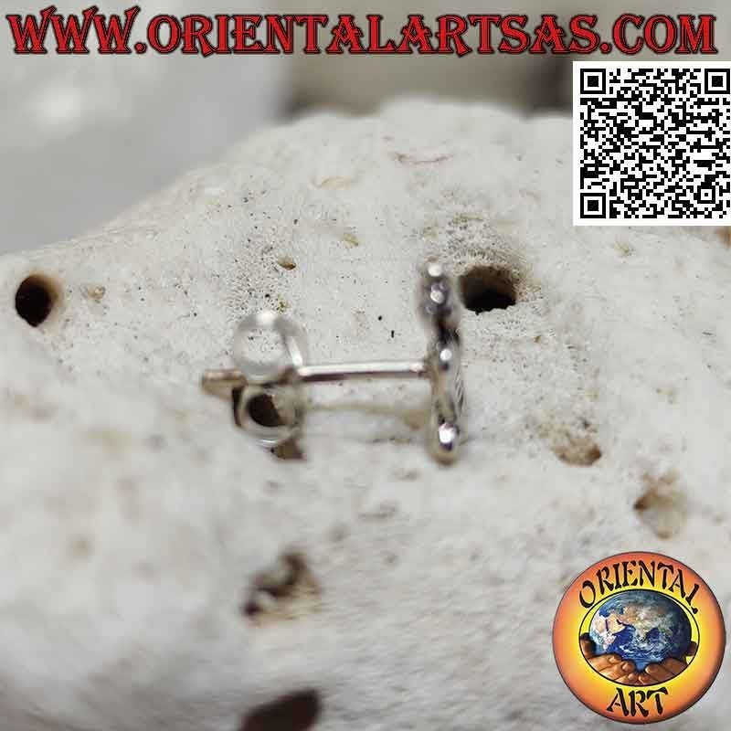 Silver mini earring, "Bhumisparsha Mudra - Subduing the demon Mara"