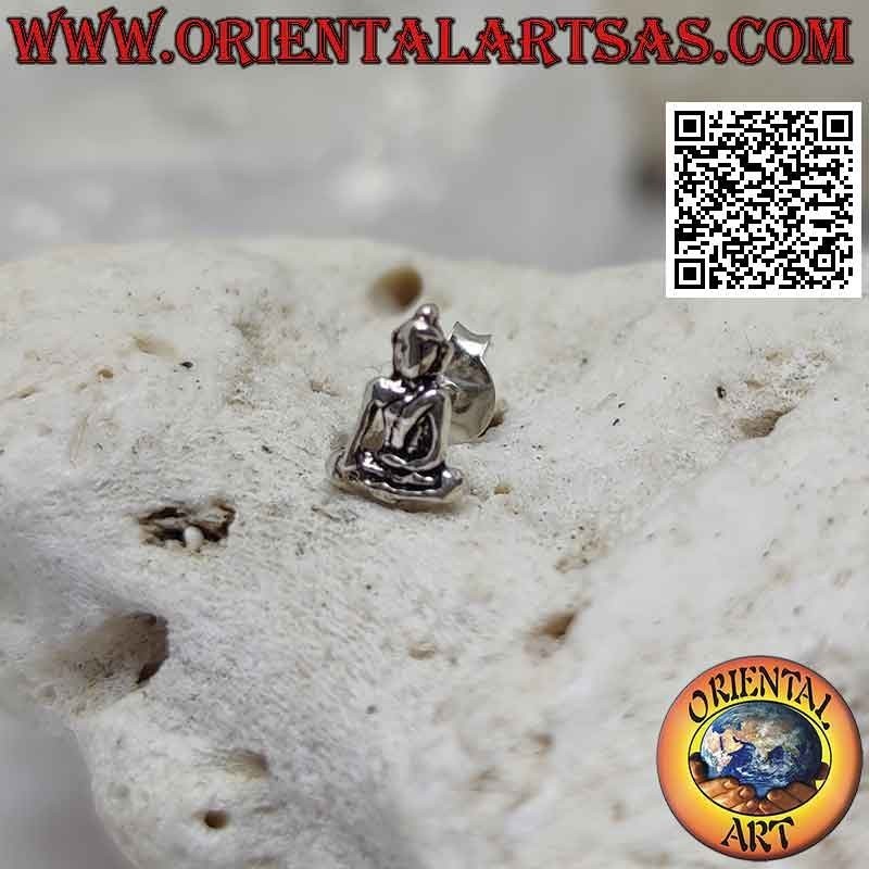 Mini boucle d'oreille en argent, "Bhumisparsha Mudra - Subduing the demon Mara"