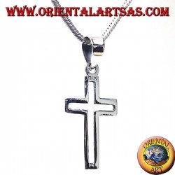 pendentif en argent, linéaires sculpté croix