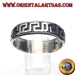 Silver ring record, carved Greek