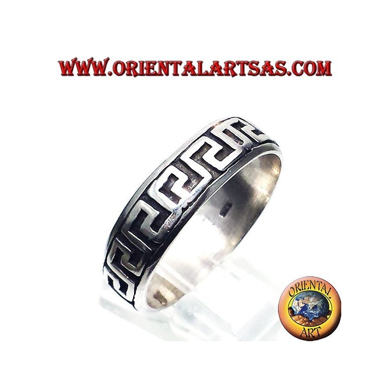 Argent record anneau, sculpté grec