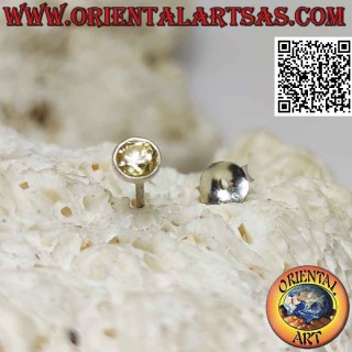 Mini pendiente en plata, topacio citrino facetado redondo