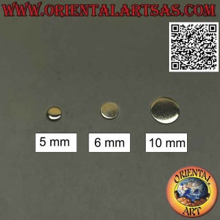 Mini boucle d'oreille en argent, la plaque ronde lisse et plate