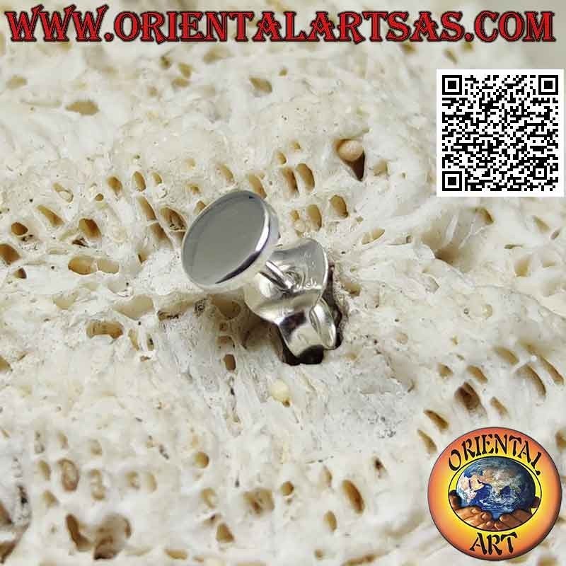 Mini-Ohrring in Silber, die flache glatte runde Platte